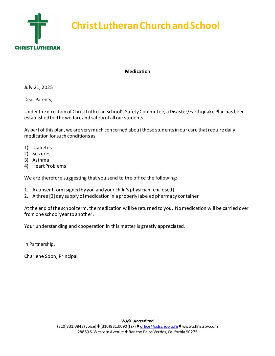 Medication Letter